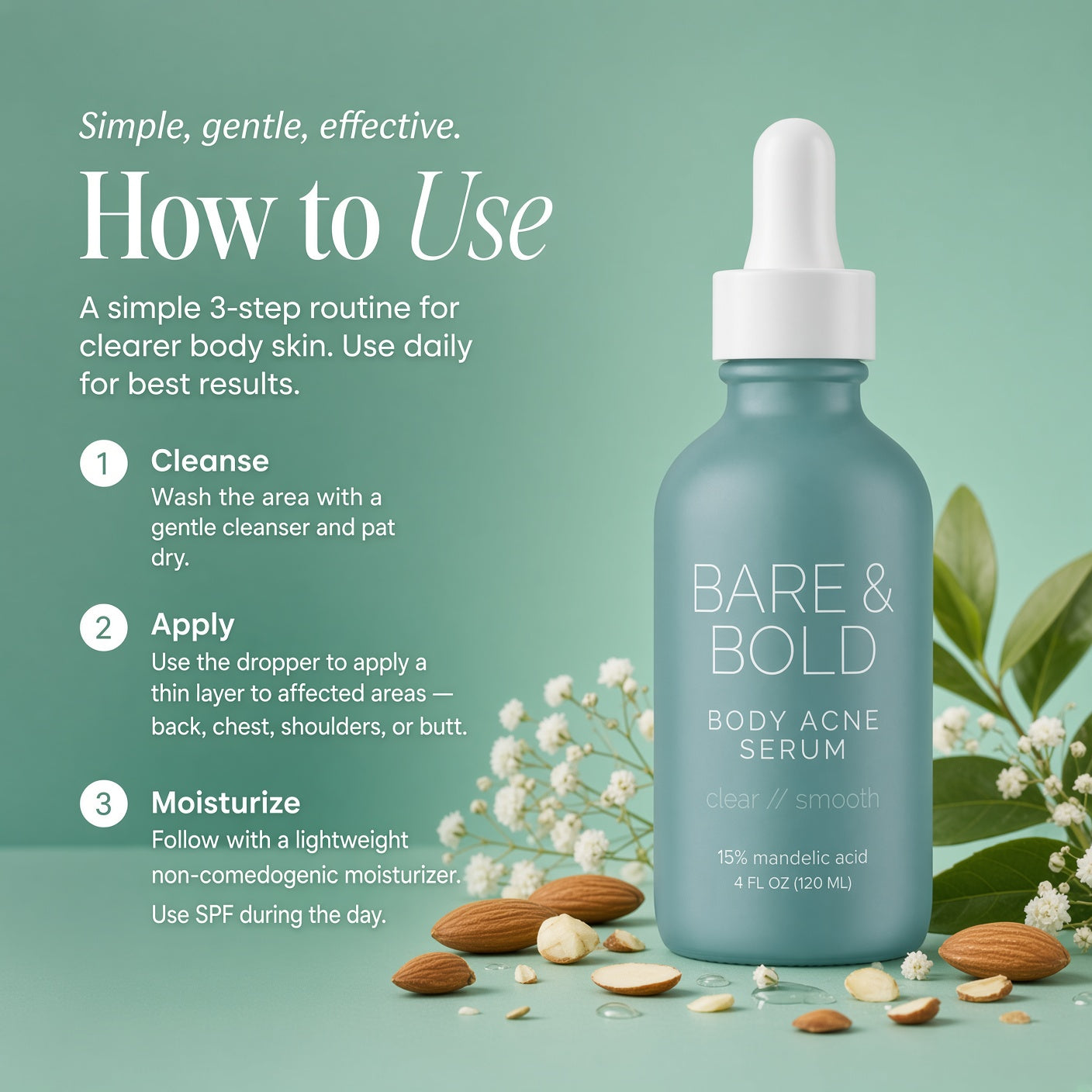 Bare & Bold Body Acne Serum 15% Mandelic Acid